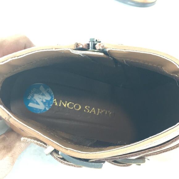 Franco Sarto Women's Tan Double Monk-Strapped Bootie Size 9W - Picture 15 of 16